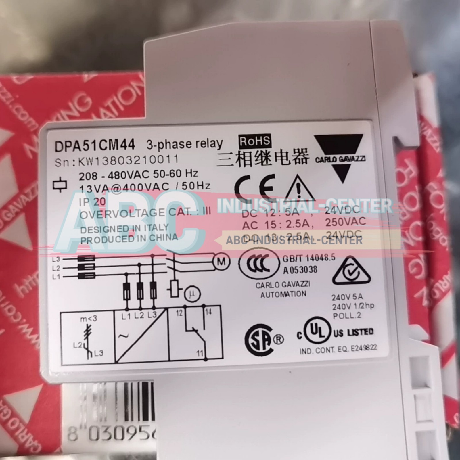 1PCS New Carlo Gavazzi DPA51CM44 Three-phase relay#