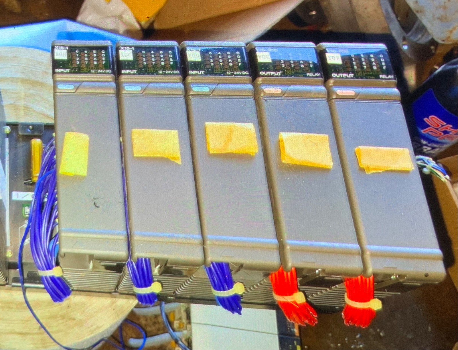 Fuji Electric PLC Module rack ,NJ-P1, (5) X16-1, (2) Y16-R16