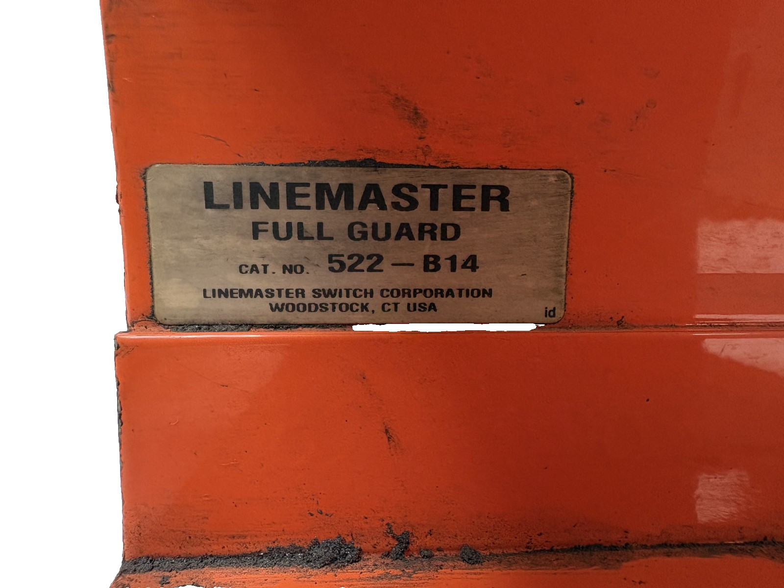 LINEMASTER FOOT PEDAL GUARD 522-B14 ORANGE STEEL