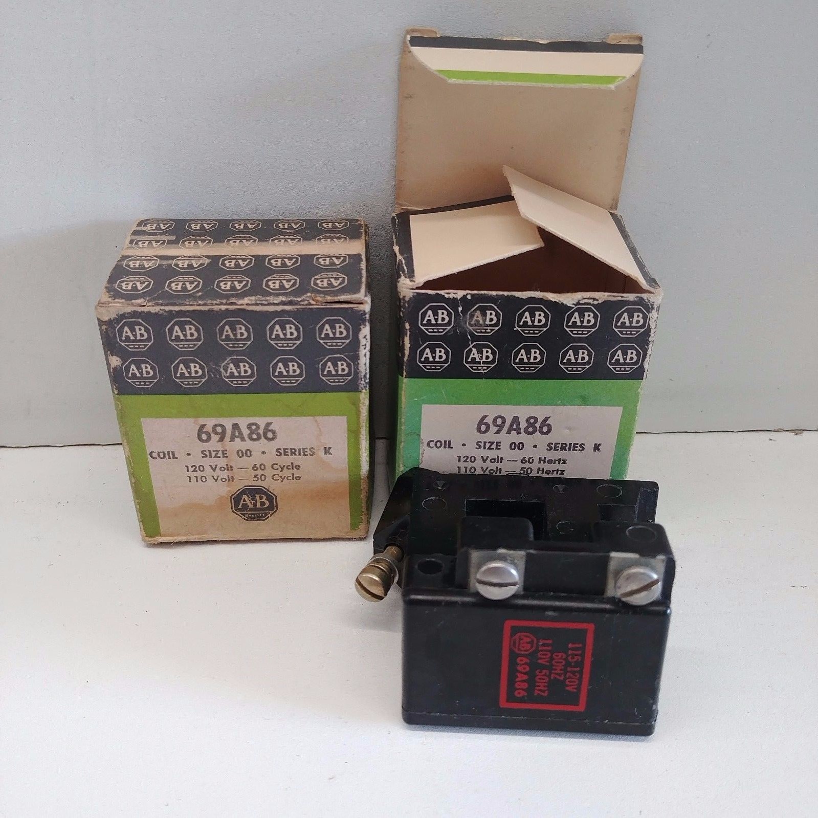 LOT OF (2) NEW OLD STOCK! ALLEN-BRADLEY 110V/120V OPERATING COILS 69A86