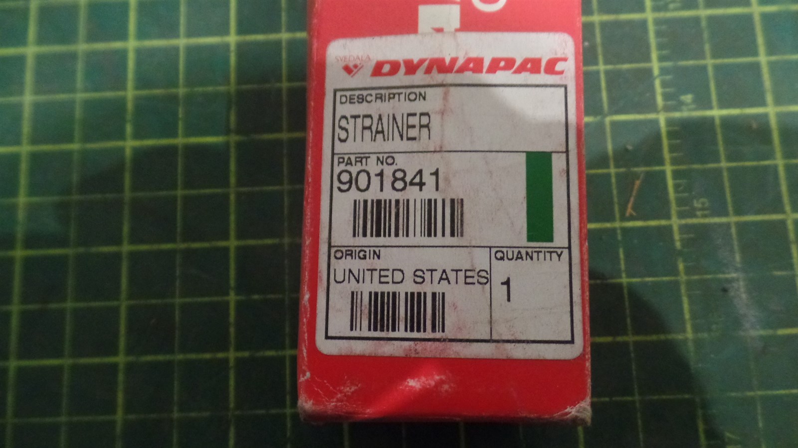 GENUINE DYNAPAC METAL STRAINER ASSEMBLY 901-841, 901841, NIB, N.O.S