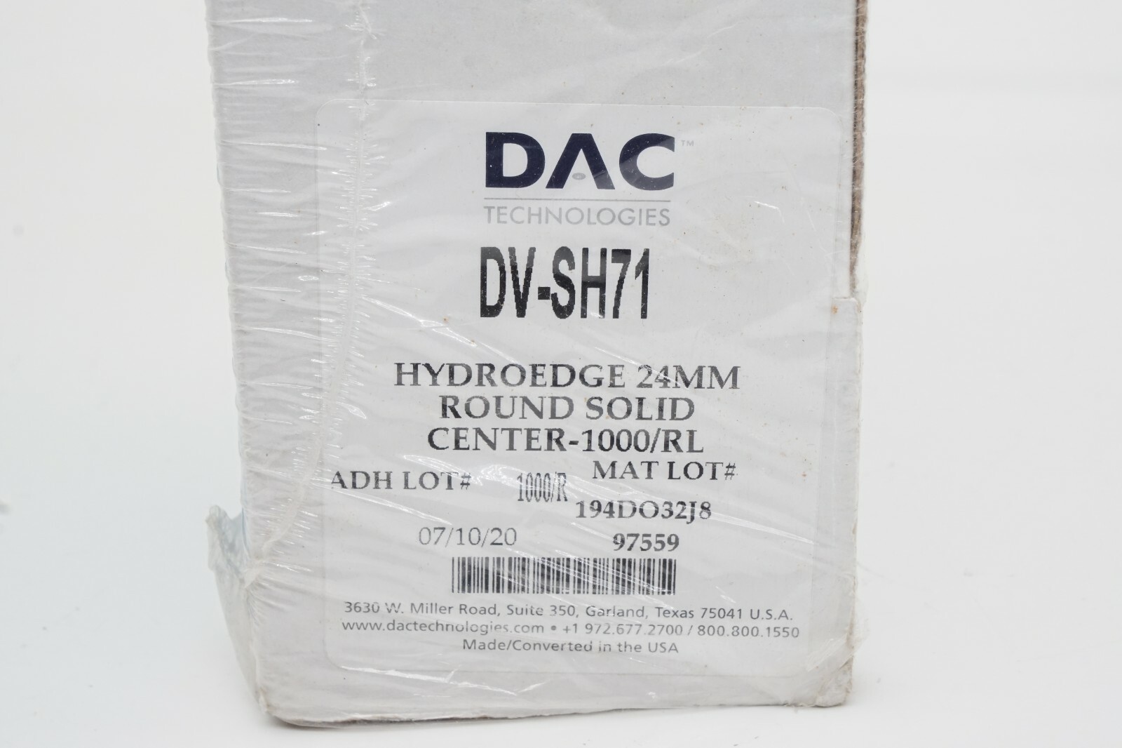 New Roll of 1000 DV-SH71 HydroEdge 24MM Round Solid Center Ships FREE
