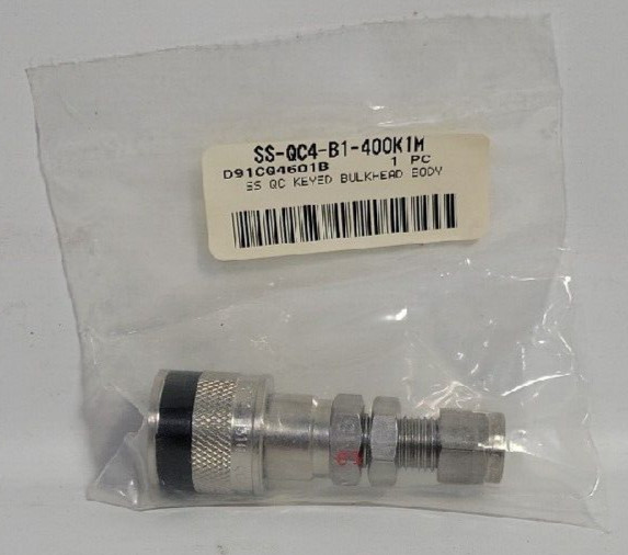 NEW GENUINE Swagelok SS-QC4-B1-400K1M Keyed Bulkhead Body FREE SHIPPING