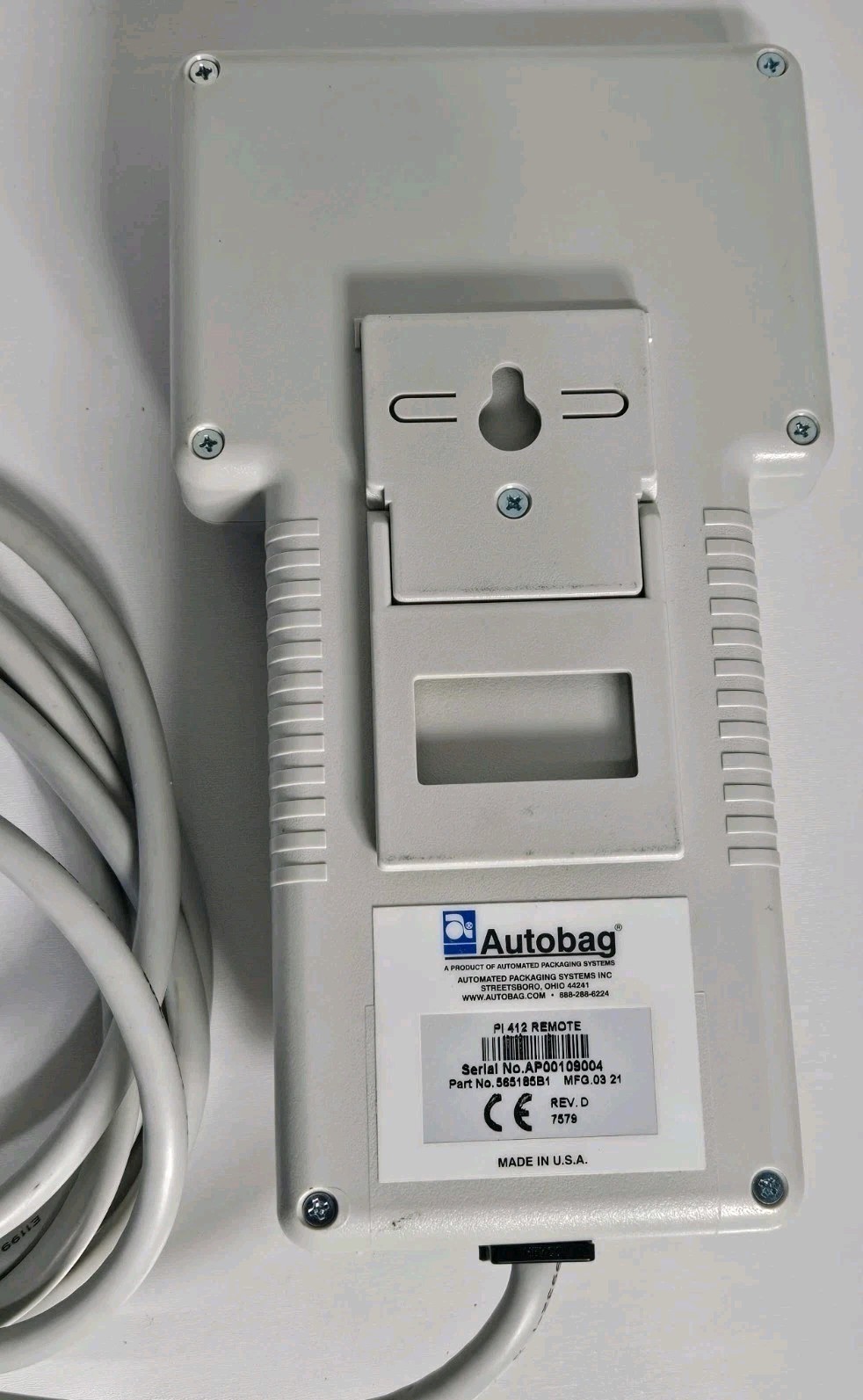 Autobag PI-412C Remote Printer Control 565185B1 Packaging Systems Cable Pendant