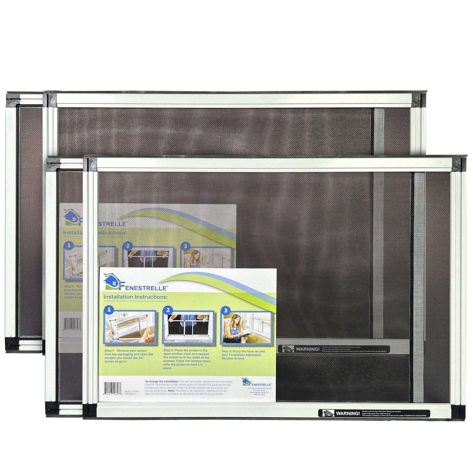 Fenestrelle Expandable Window Screen – 15″ H Medium (15″ H x 21″-40″ W), Gray