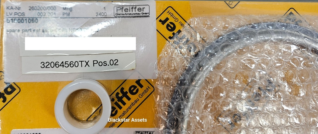 Pfeiffer B1001090 260200/000 Spare Part Set Series 14b NPS6 CL150, Gasket, Rings