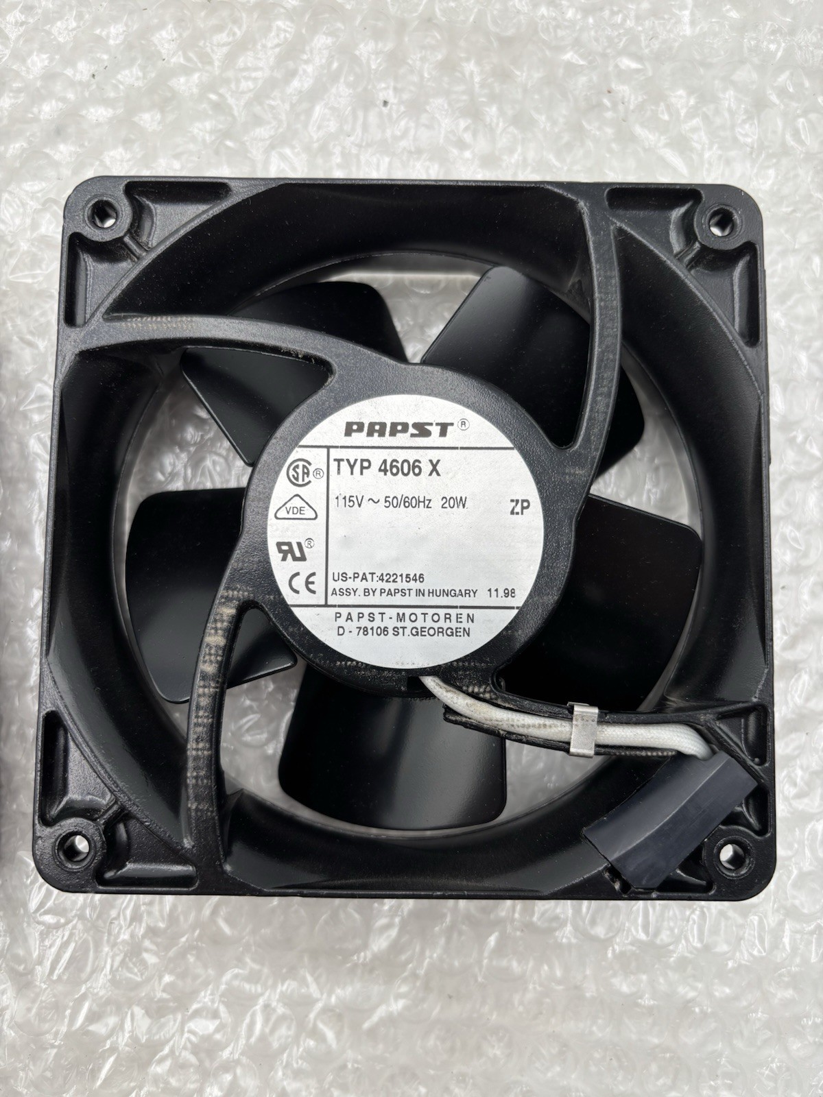2x lot Papst 4606X Fans 115V 20W