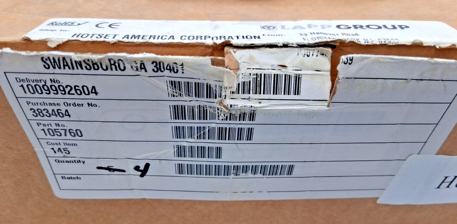 Lapp 105760 Hood Connector Side Entry – Box of 4