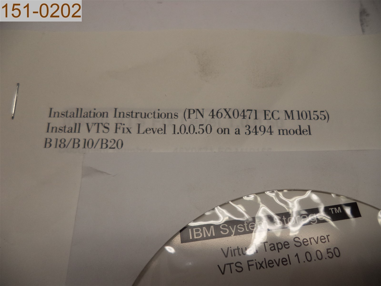 IBM VTS Fix Level 1.0.0.50 46X0471 EC M10155, B18/B10/B20