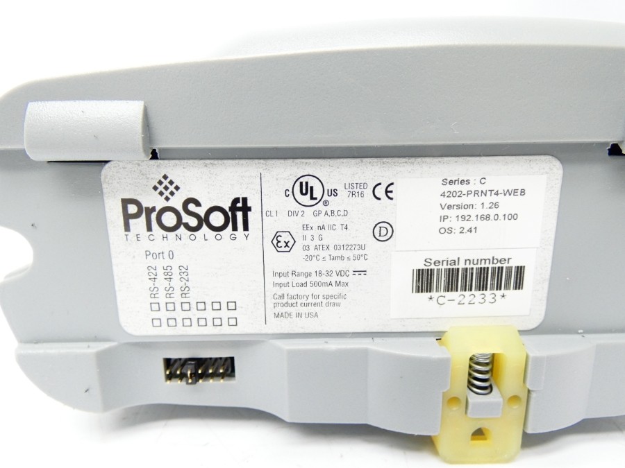 PROSOFT 4202-PRNT4-WEB SER. C VER. 1.26 18-32VDC NSMP