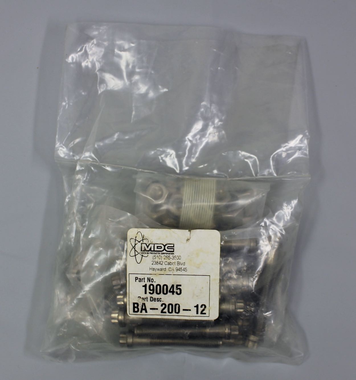 25 MDC Vacuum 12 pt Flange Bolts 2″ Stainless Steel 5/16-24 190045 BA-200-12