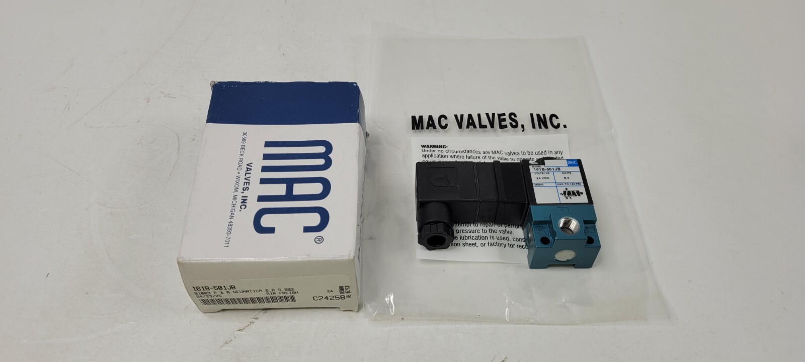 NEW MAC 161B-501JB Solenoid Valve 24V 6.0W