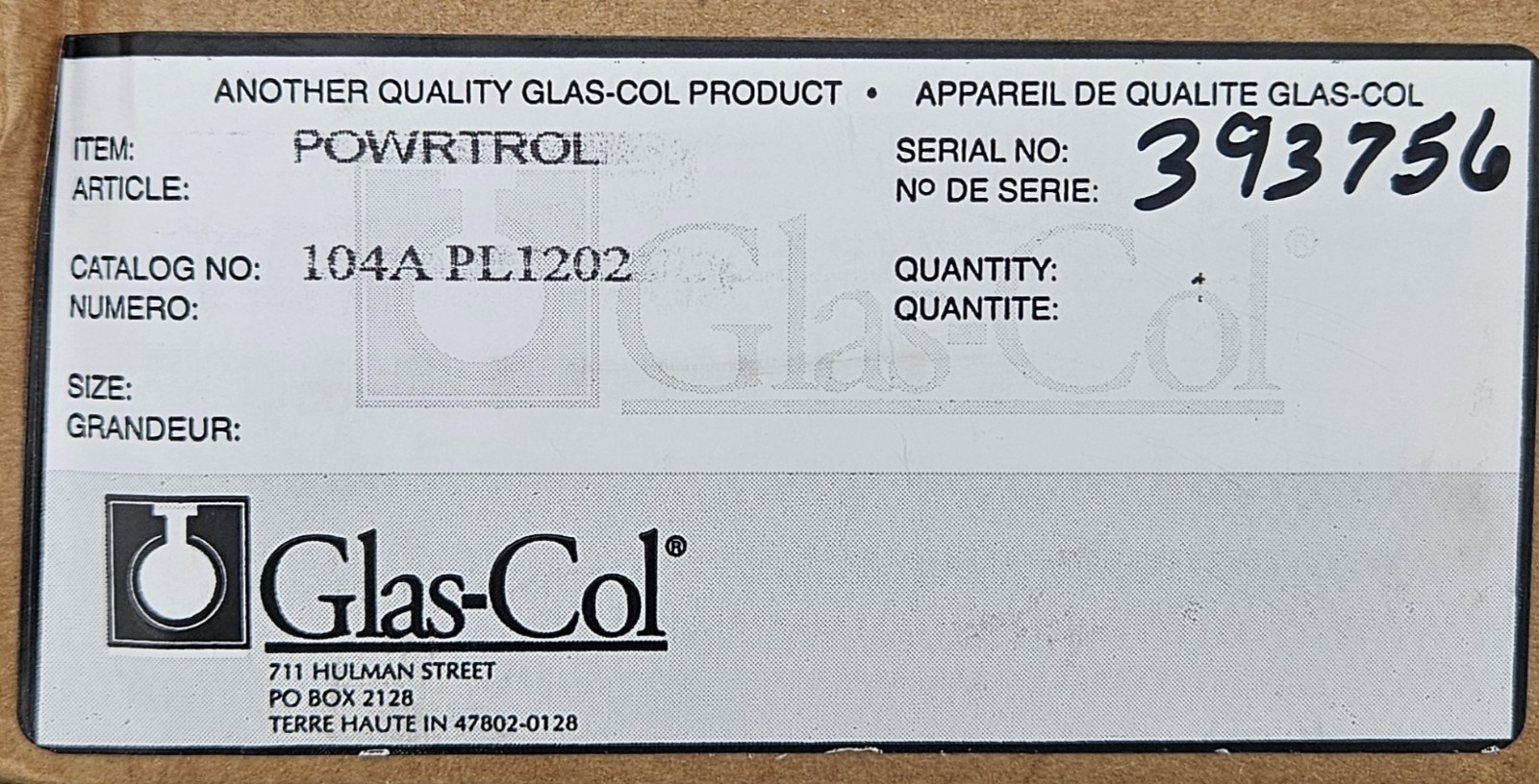 NEW GLAS-COL POWRTWIN 104A PL1202 DUAL OUTPUT POWER CONTROLLER
