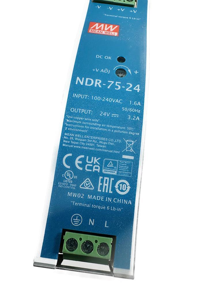 Mean Well NDR-75-24 NDR Switch Mode DIN Rail Power Supply NEW FREE FAST SHIP