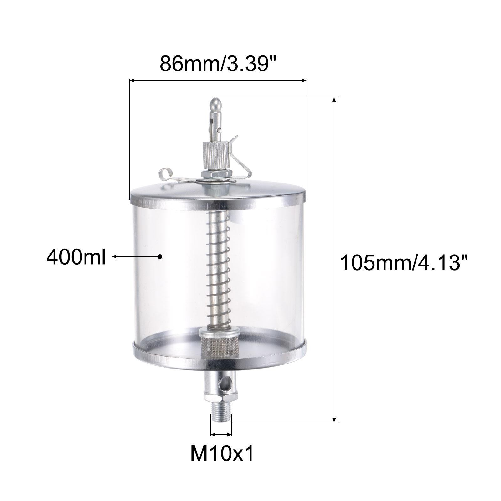 Needle Valve Type Oil Cup M10x1 Thread 400ml Sight Gravity Drip Feed Oiler