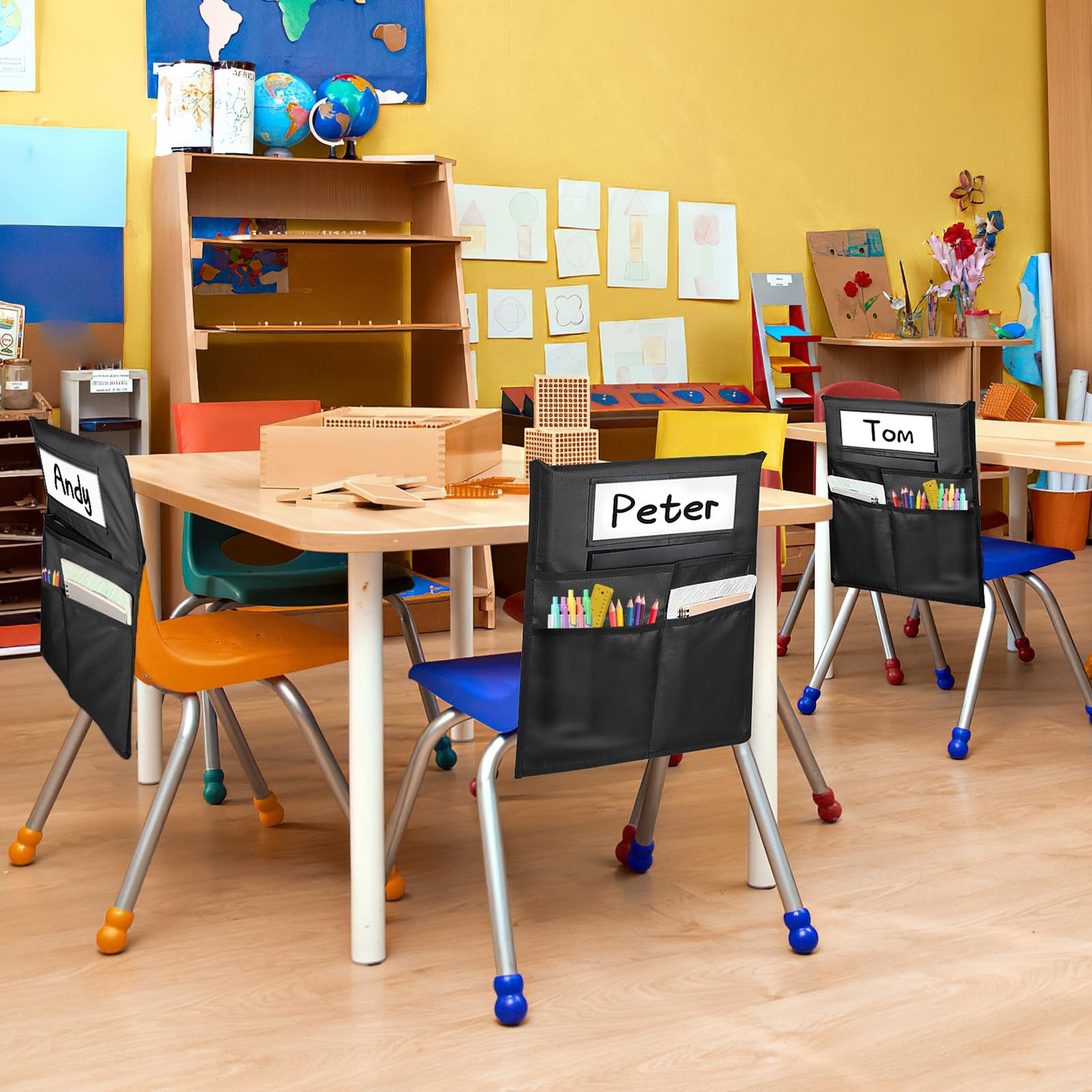 Chair Pockets for Classrooms, 16″ X 19″ Seat Classroom Black