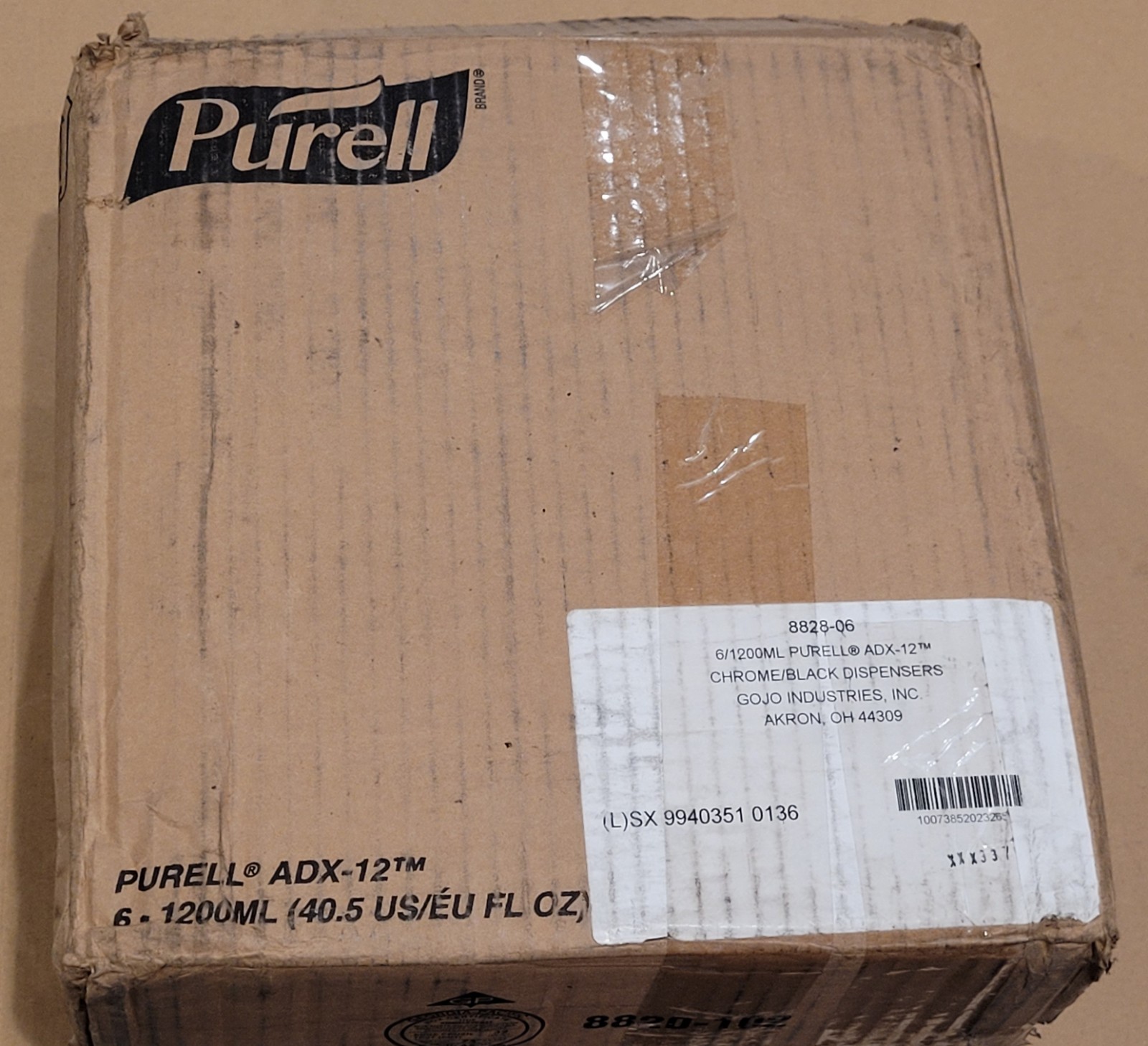 X2 Purell 8828-06-Uv Adx-12 Dispenser, Uv Resistant, Push-Style, 1250Ml, Black