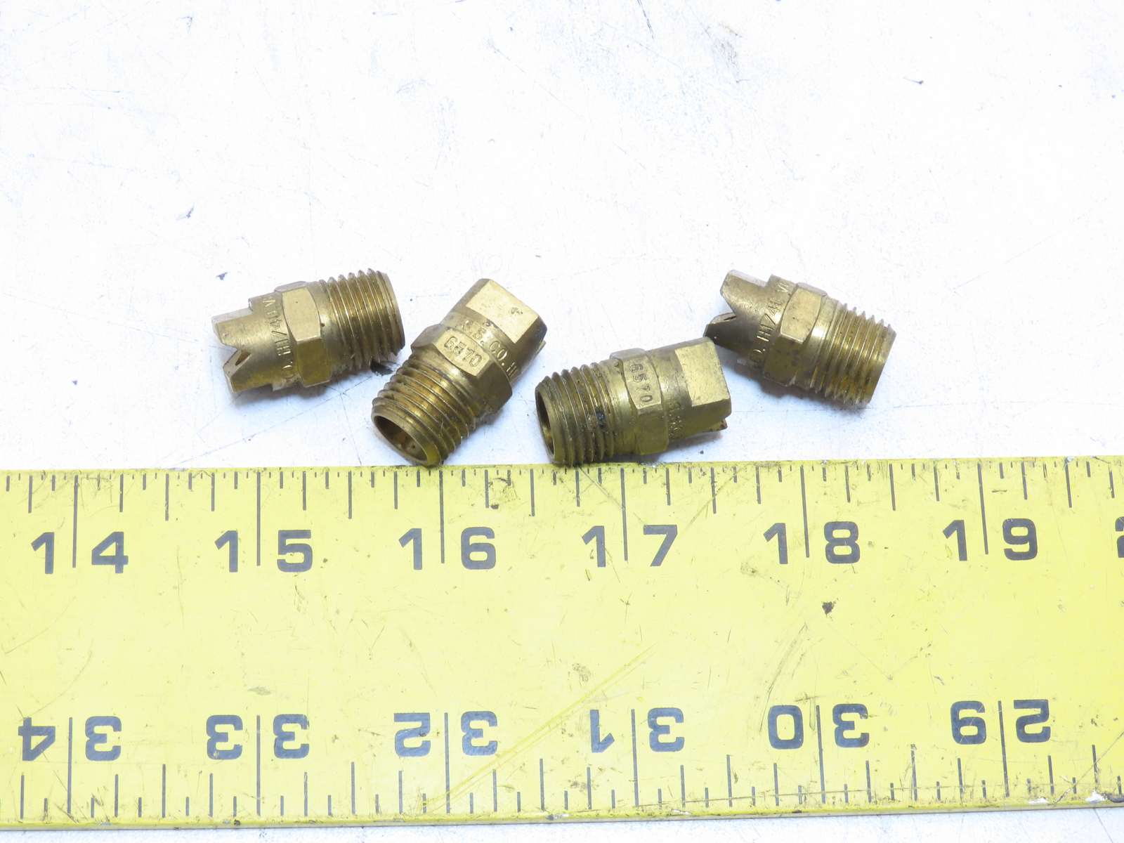 Steinen Type V 6.0 80 Deg Fan-Jet Flat Spray Nozzle 1/4 MPT NPT Brass QTY 4″