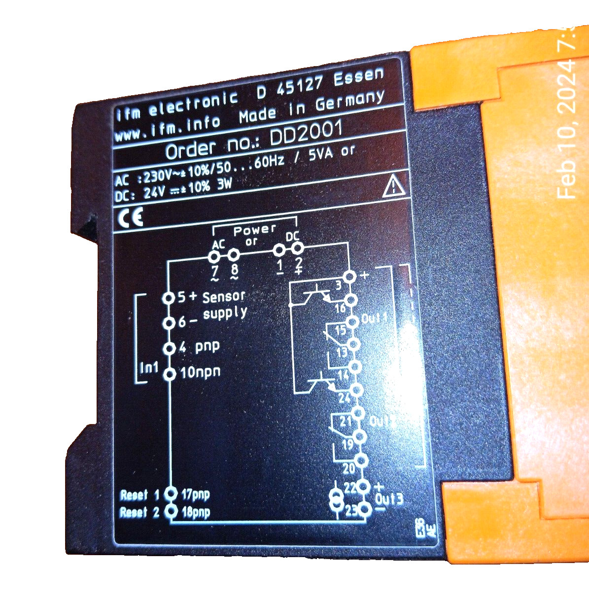 IFM Efector Electronic Frequency/Speed Monitor FR-1, DD2001