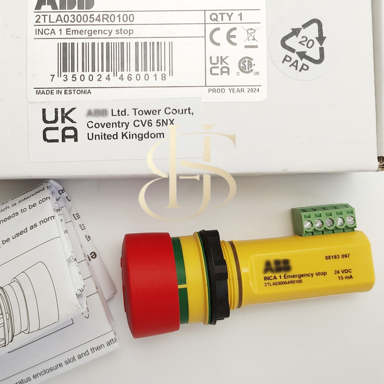 1PCS New ABB 2TLA030054R0100 Emergency Stop Button Free delivery