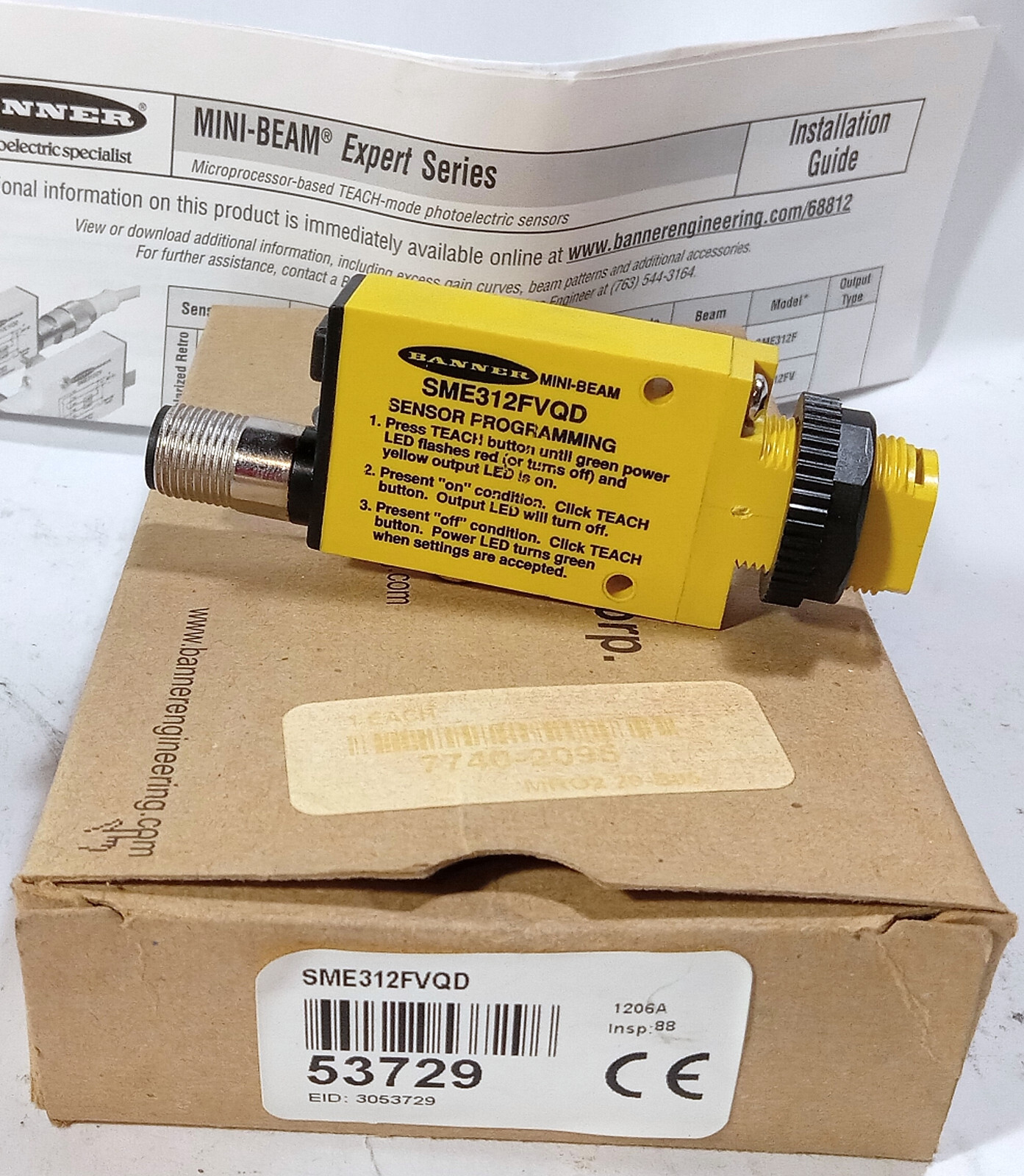 1 NEW BANNER SME312FVQD 10-30V PHOTOELECTRIC SENSOR NIB ***MAKE OFFER***