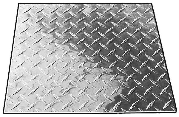 Zoro Select 03TP.125-12X48 Plate Stock, Tread, 3003 Al, 1/8In T, 1x 4F