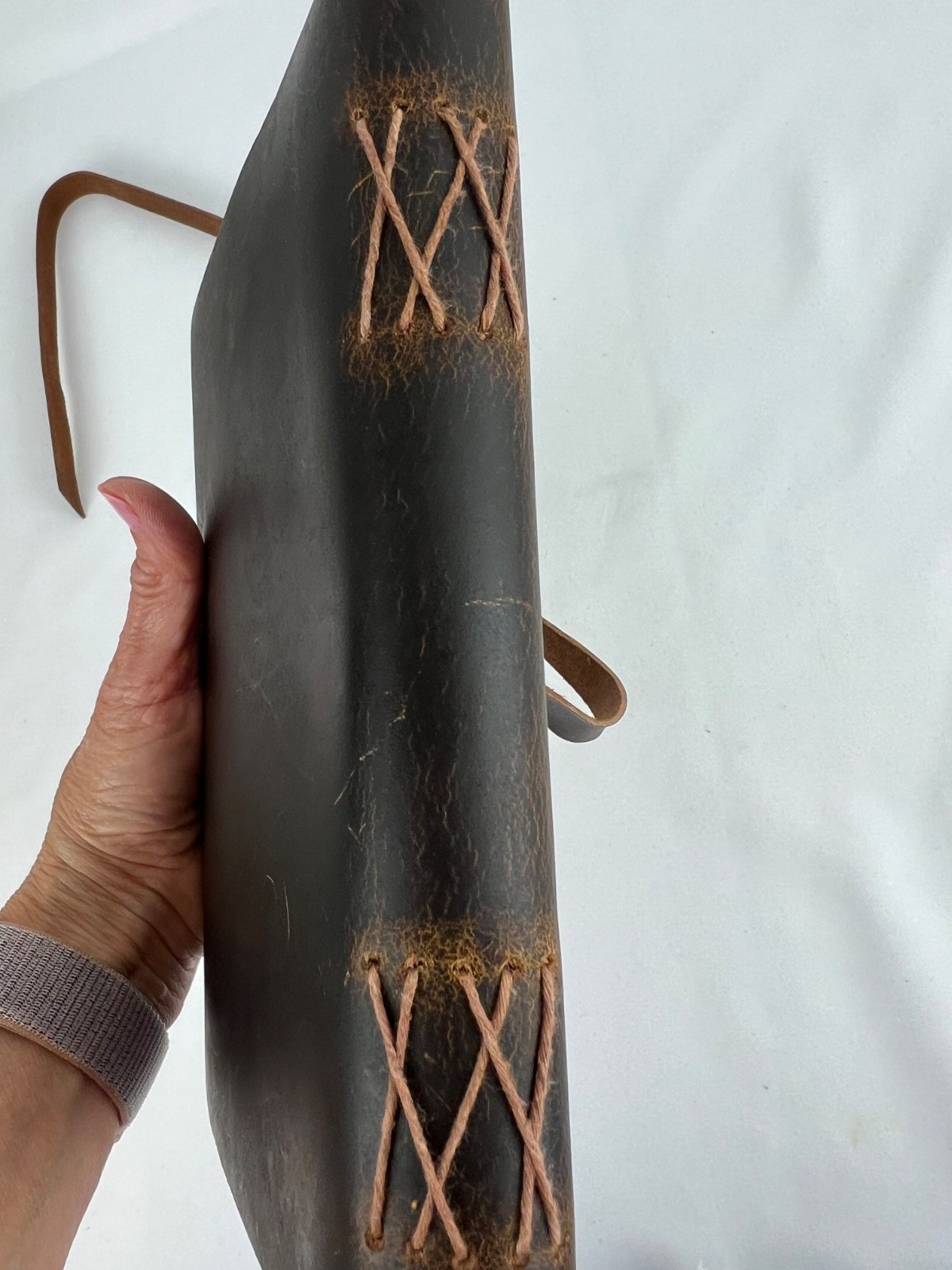 Leather Bound Journal w/Flap & Strap Closure 100 Antique Paper Tied Sheets