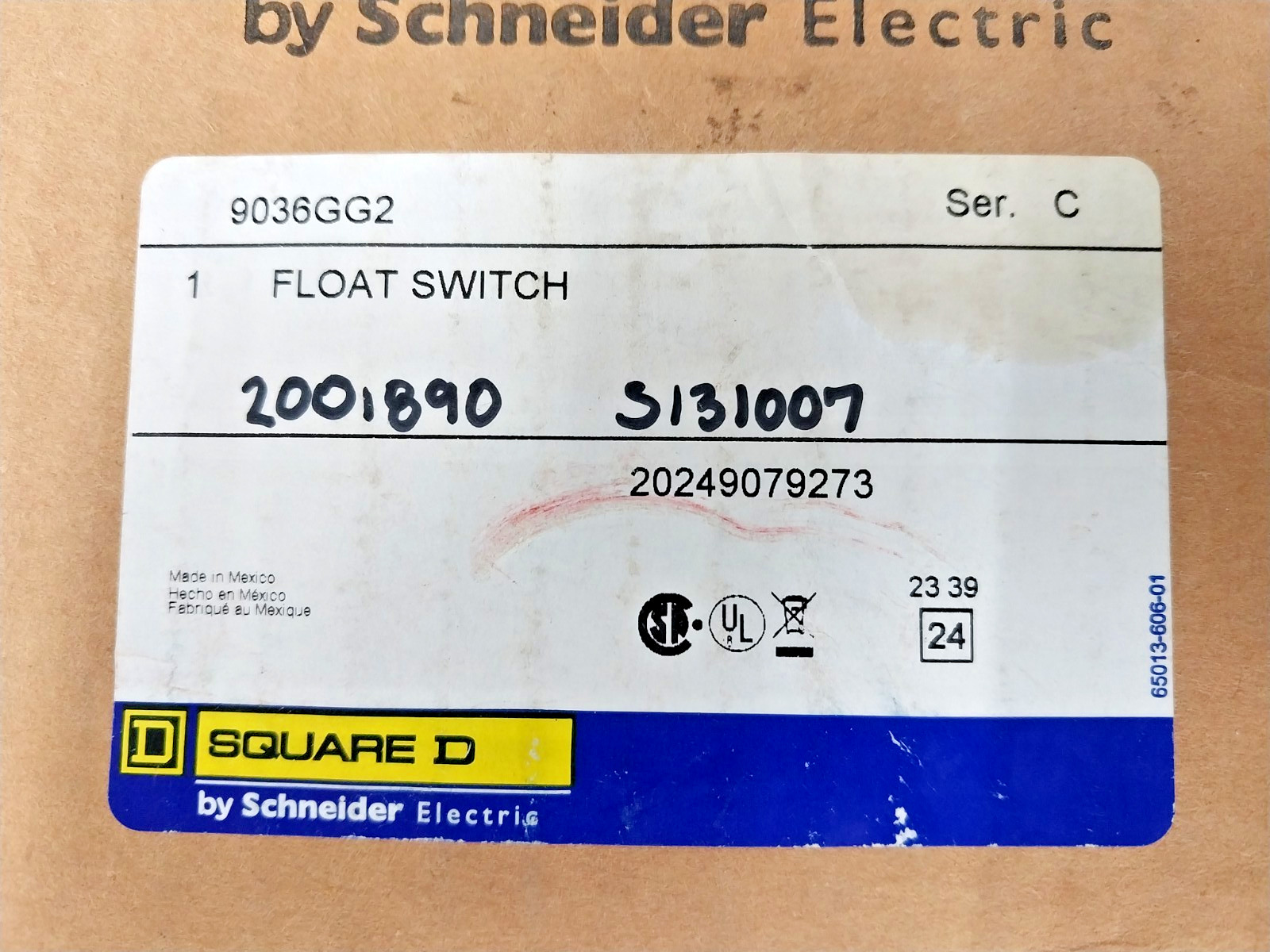 New Square D Float Switch Catalog # 9036GG2 Ser. C