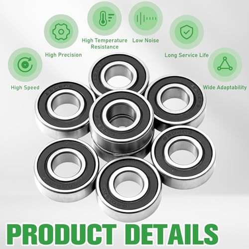 8 Pcs 3/4″ Bearings Carbon Steel ID 3/4″ x OD 1-3/8″ Flanged Ball Bearings for