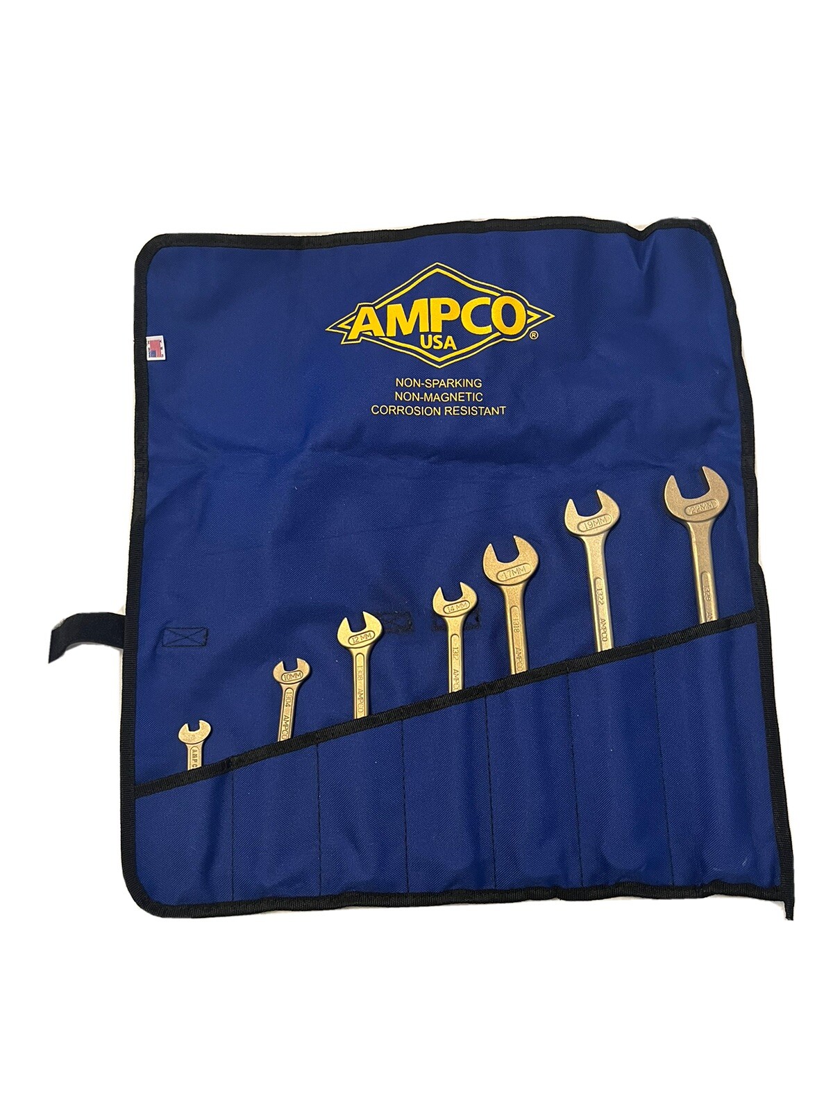 AMPCO Combination Wrench Set, Metric, Number of Pieces: 7, Number of Points: 12