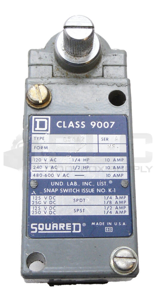 SQUARE D 9007 B54A2 /A LIMIT SWITCH 600VAC 1/2HP 10A *READ*