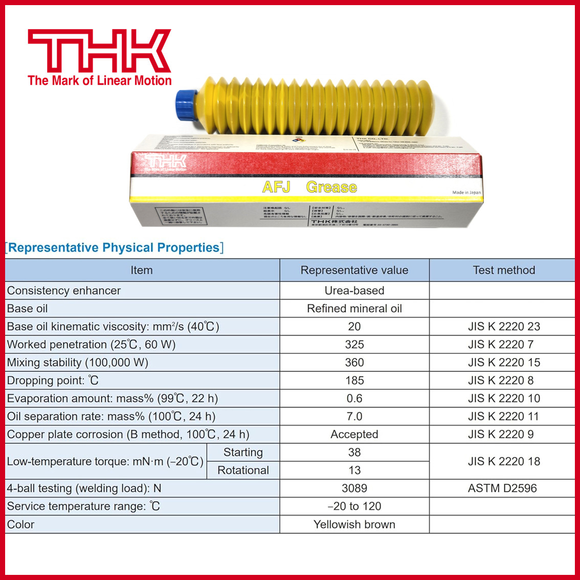 NEW THK AFJ 70g Mineral Urea Oil Grease for for Ball Screws – Made in Japan