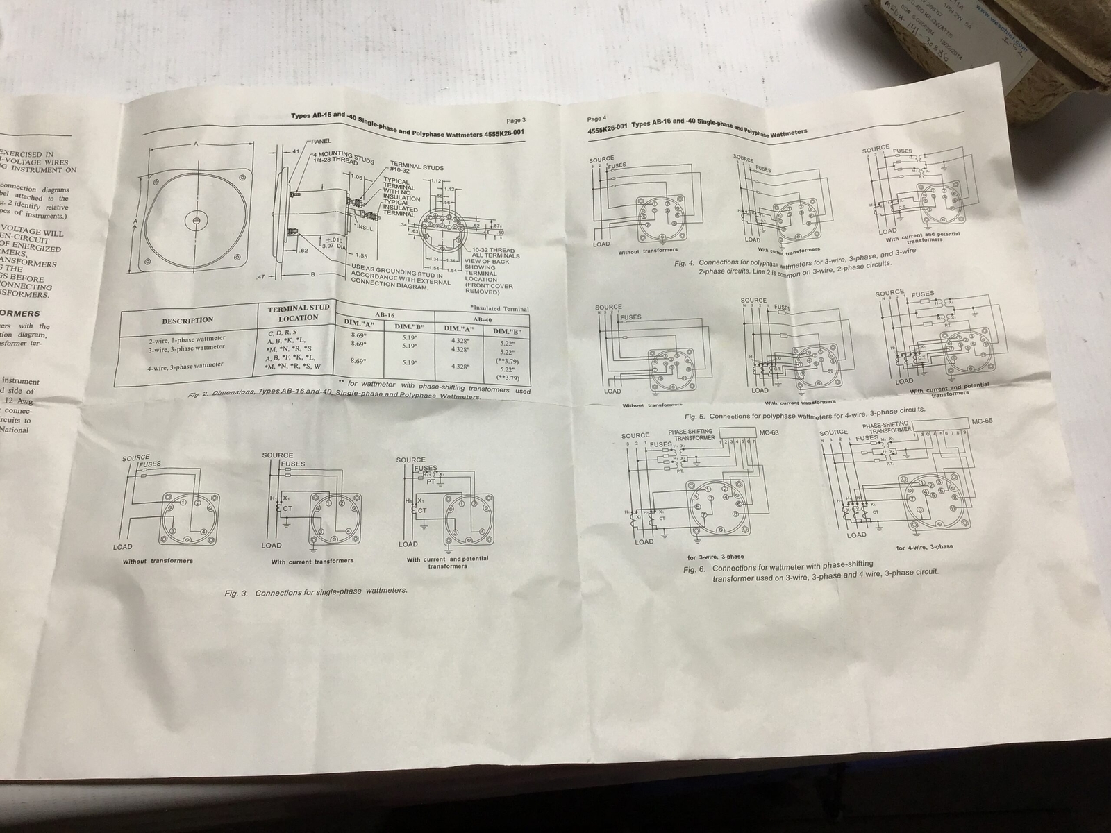 WESCHLER INSTRUMENTS 103211A 1PH 2W 5A Single-Phase & Polyphase Wattmeter 