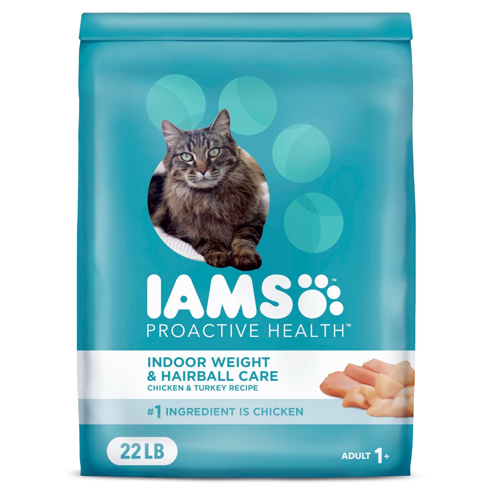 2 pack Iams Proactive Health Indoor Weight and Hairball Care Dry Cat Food 22lb