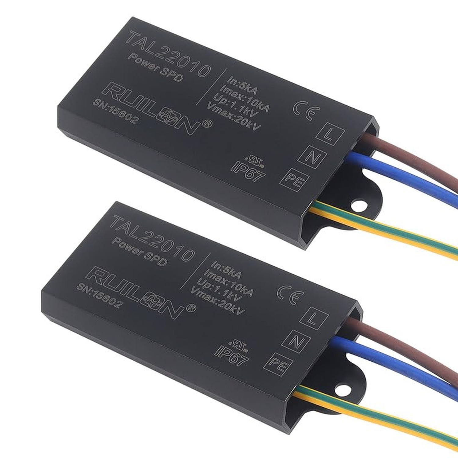 LED Surge Protective Device, 2 Pcs Power Surge Protector for Lightning Protec…