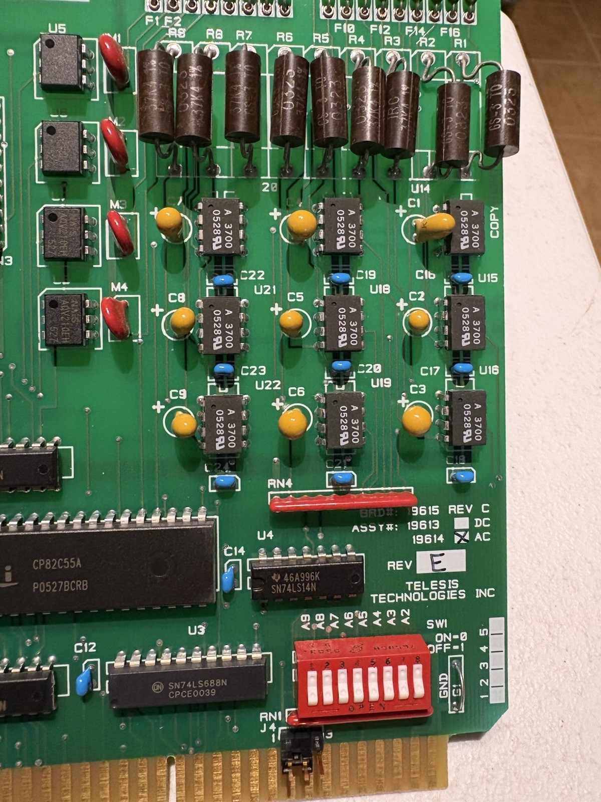 TELESIS TECHNOLOGIES BOARD# ASSY# 19614 AC REV. E NEW-NO BOX 19614