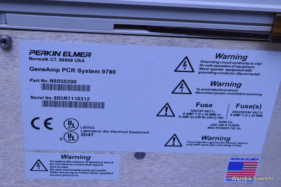 AB APPLIED BIOSYSTEMS GENEAMP PCR SYSTEM 9700 WITH 96 WELL BLOCK N8050200