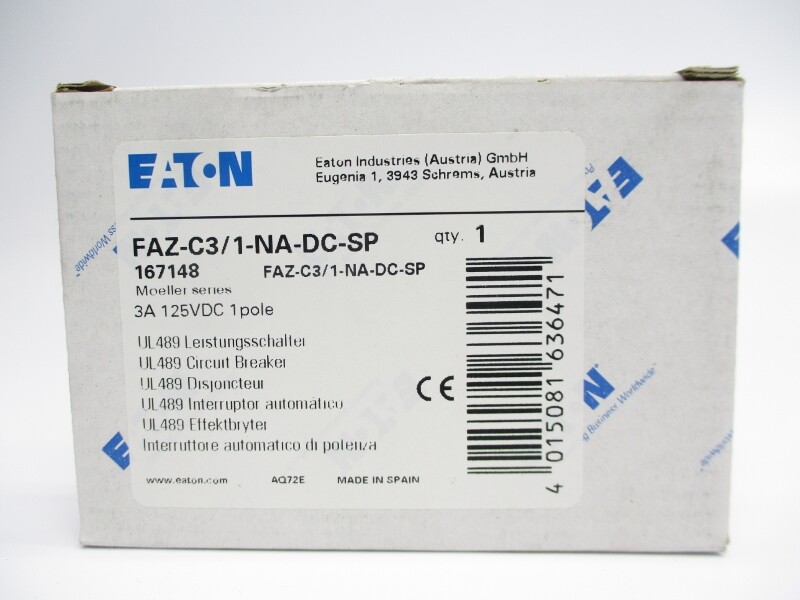 EATON FAZ-C3/1-NA-DC-SP 125VDC 3A NSMP