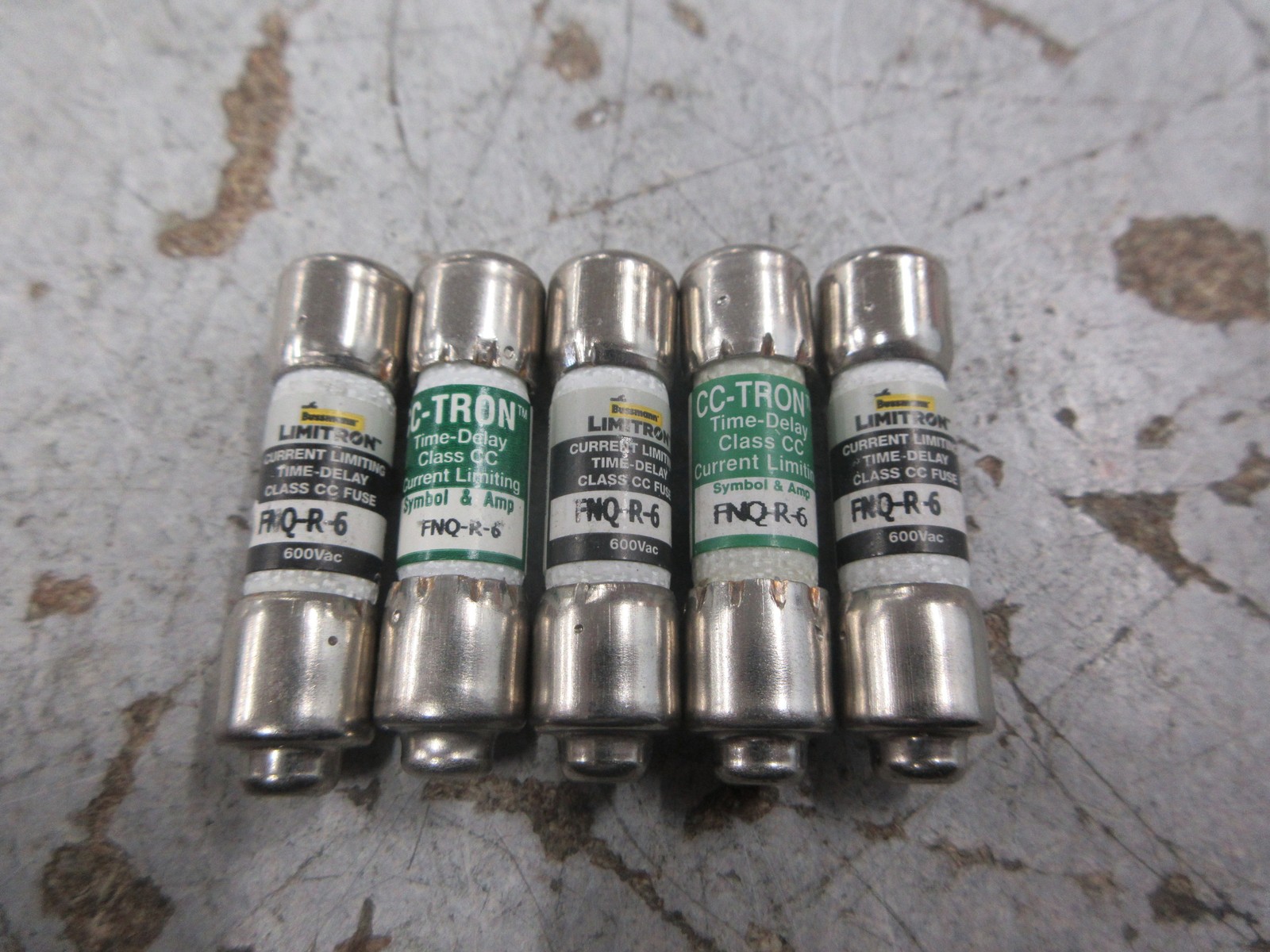 Bussmann Fuse FNQ-R-6 6A 600V *Lot of 5* Used