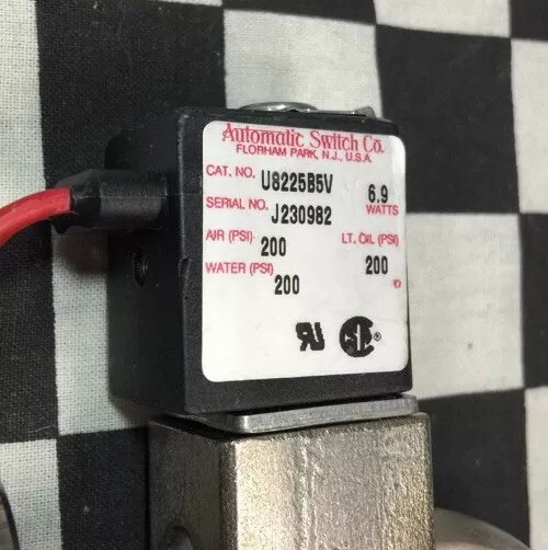 Asco Sub-miniature Solenoid U8225B5V, 1-1/3″ CF x 3/8″ Comp, 400-115-142D #126F