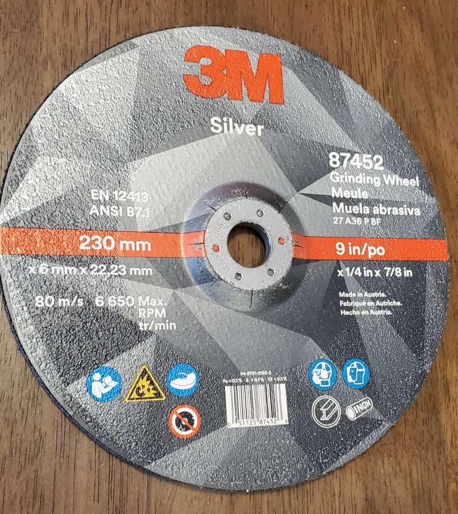3M 87452 Depressed Center Grinding Wheel 9″ x 1/4″ x 7/8″ (5 Pack)