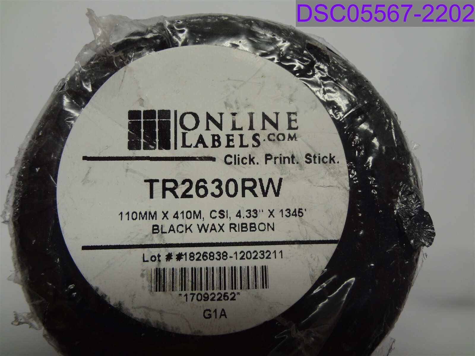 Clean Start Thermal Black Wax Ribbon 110mm x 410m P/N TR2630RW