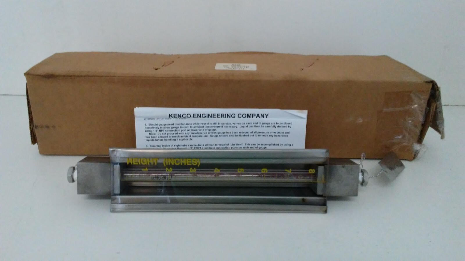 NIB! KENCO 100-PSIG 0-8″ AMBIENT FLOW METER GAUGE 88M50-10.50-AVH-RL-100-AMB-NS