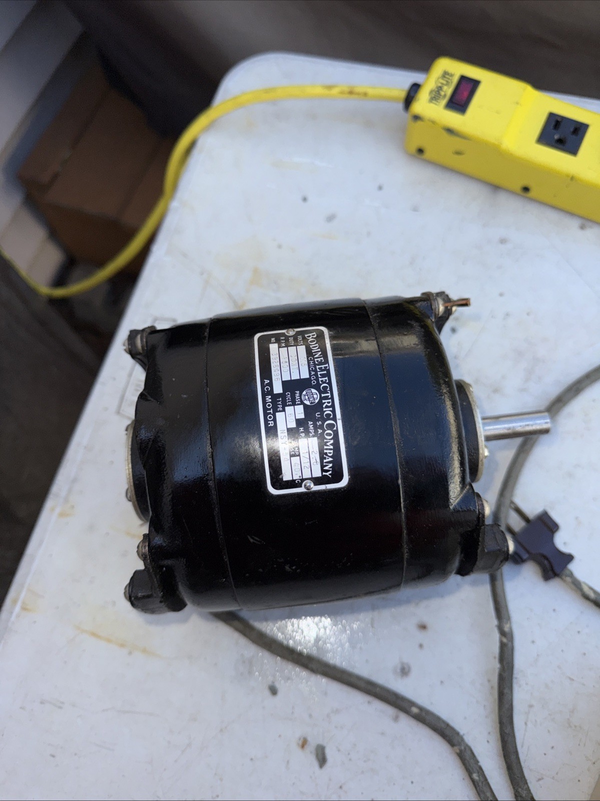 BODINE ELECTRIC COMPANY Motor, Type NSY-54 115AC 1/12HP 1800 RPM/2.8 Amp USA