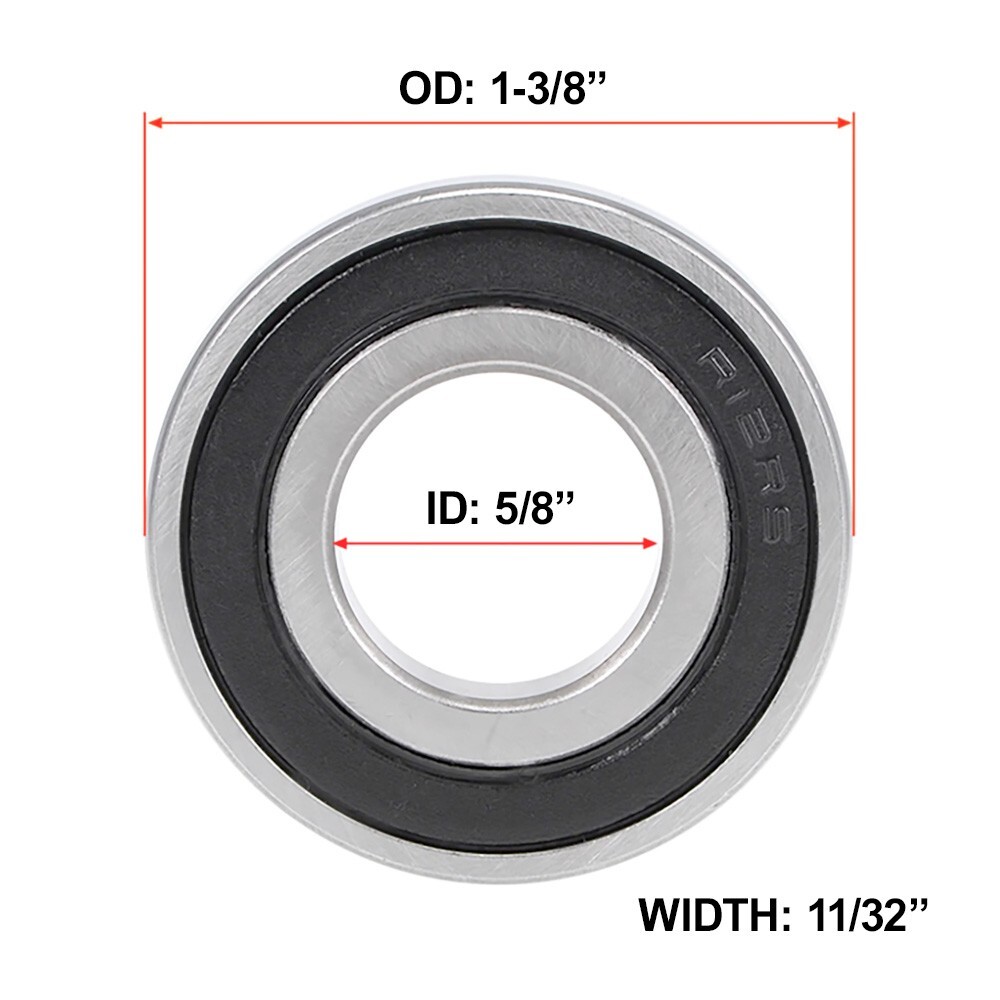 R12-2RS Sealed Bearings (3/4″x 1-5/8″x 7/16″) – 4 pack – Chrome Steel – ABEC-3