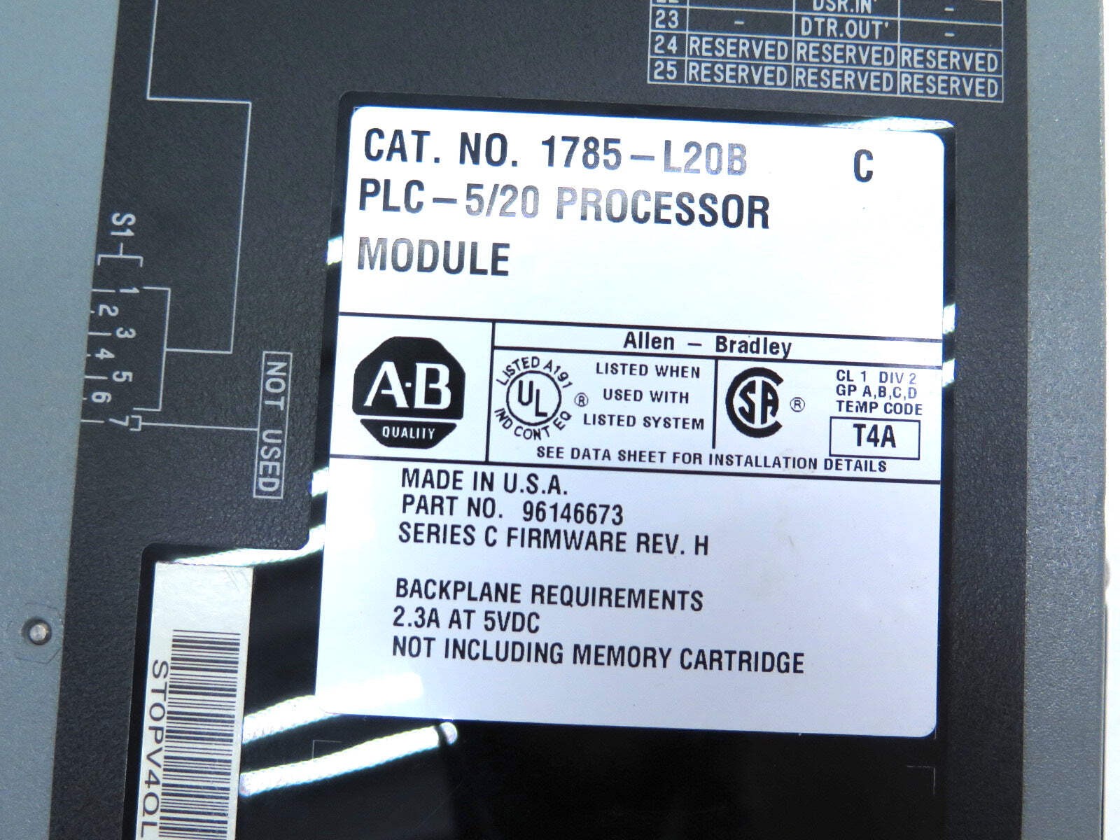 Allen-Bradley 1785-L20B C Processor Module