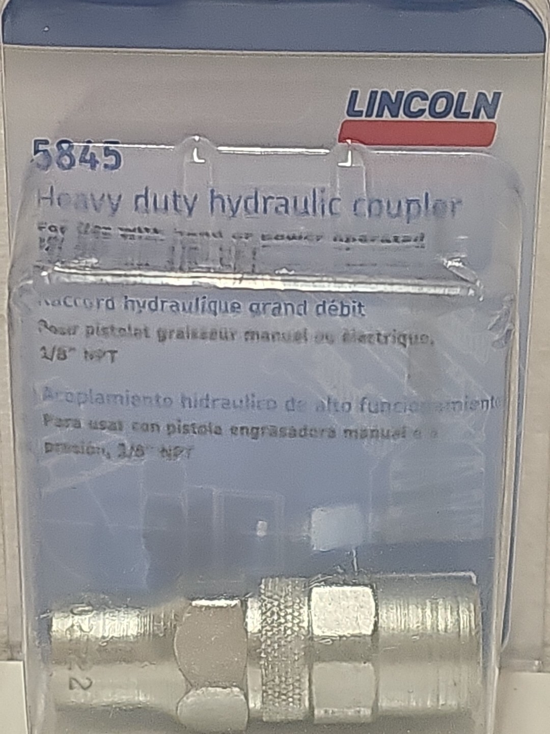 Lincoln 5845 Grease Gun Standard Coupler: 1/8″ NPT, 7,500 Operating PSI
