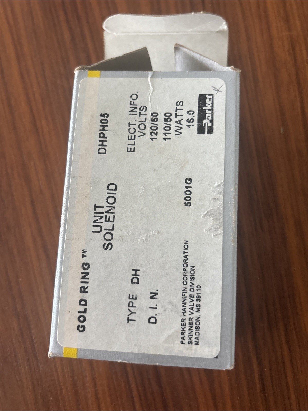 Parker Skinner DHPH06 Solenoid Coil — Type DH DIN 5001 120V/60Hz 110V/50Hz 16W