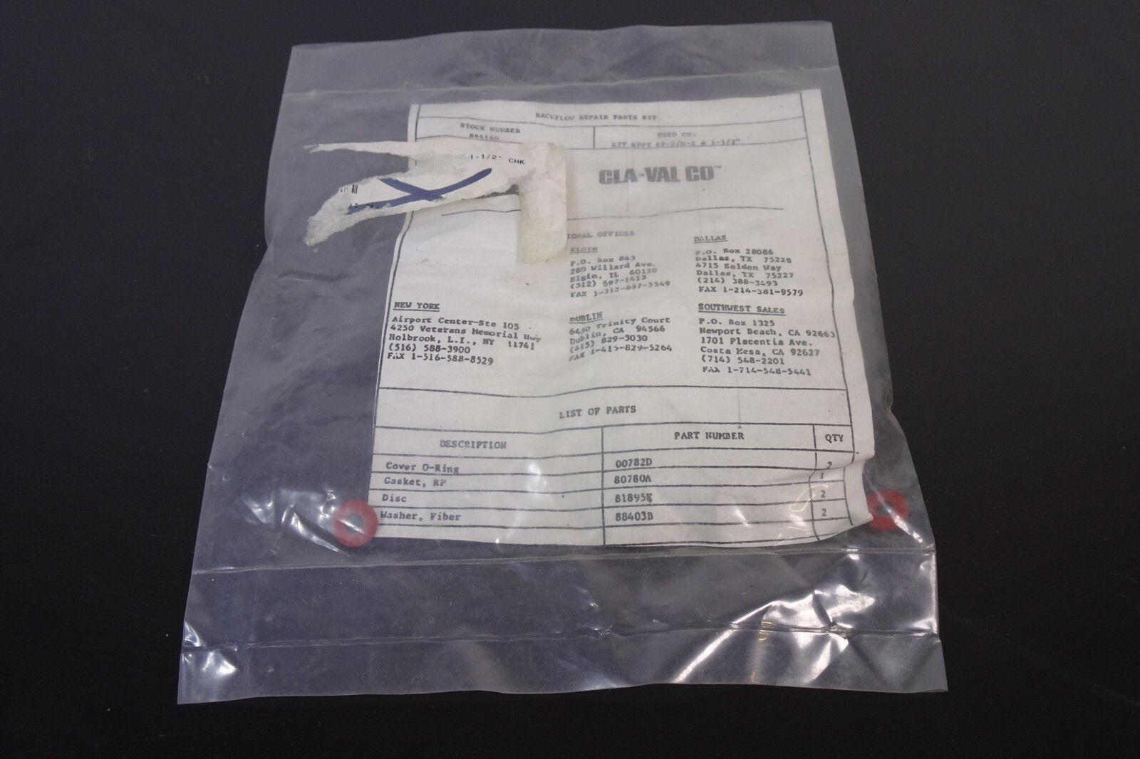 Cla-Val Co Backflow Repair Parts Kit 88416D