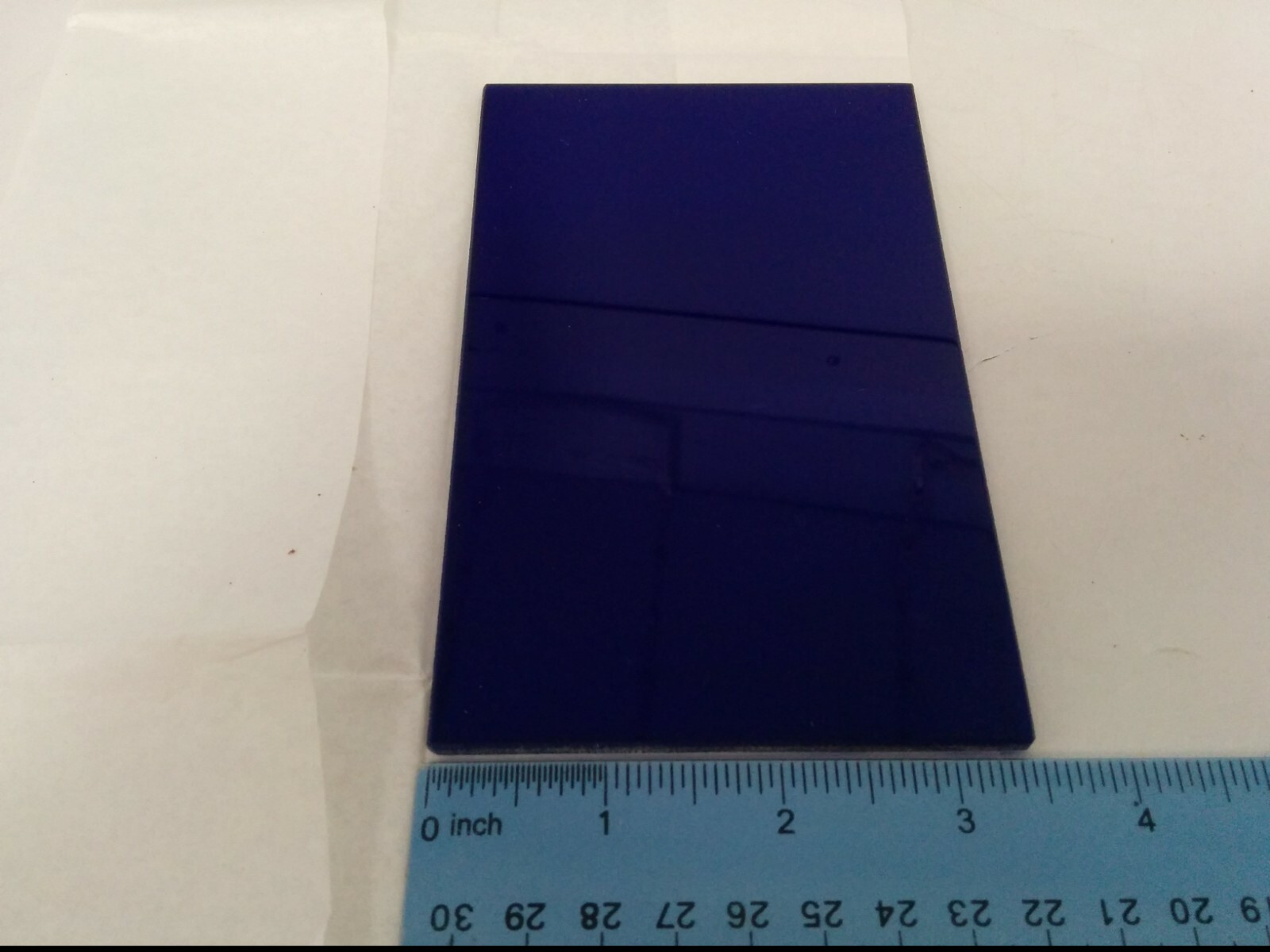 ALSTOM POWER 3-1/2″ x 5-1/2″ x 1/8″ COBALT BLUE TINTED GLASS VYCOR, NNB